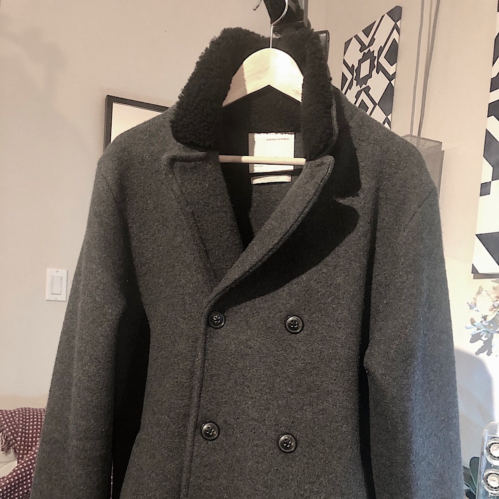 Banana Republic Merino Wool & Shearling peacoat